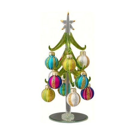 LS ARTS INC LS Arts XM-727 Tree Ornaments ; Green; Stripes - 8 in. XM-727